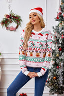 Elk Deer Jacquard Pullover Sweater