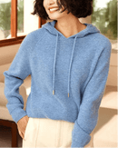 Cashmere Knitted Long-Sleeved Hooded Pullover