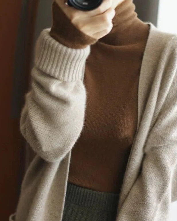Stretch Wool Turtleneck Sweater