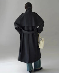 Double Breasted Longline Trench Coat