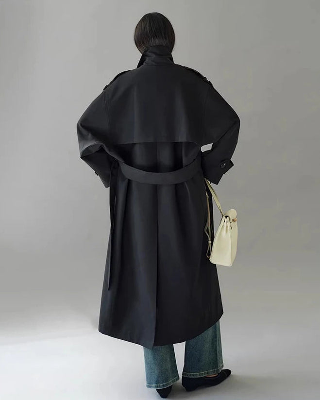 Double Breasted Longline Trench Coat