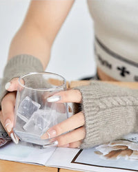 Soft Knit Wrist Warmers Thumb-Hole Mittens