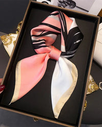 Printed Satin Square Neckerchief Scarf