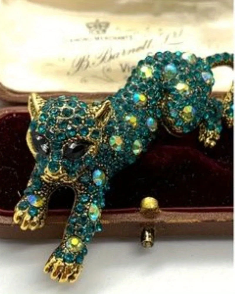 Baroque-Style Leopard Print Brooch