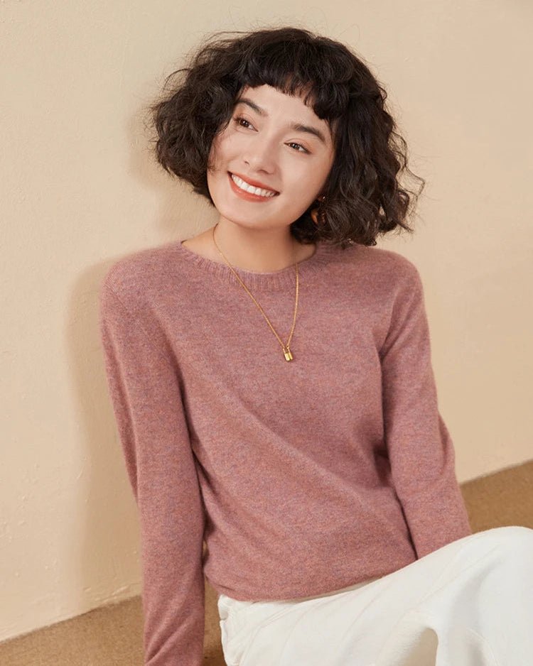 Casual Round Neck Loose Cashmere Sweater