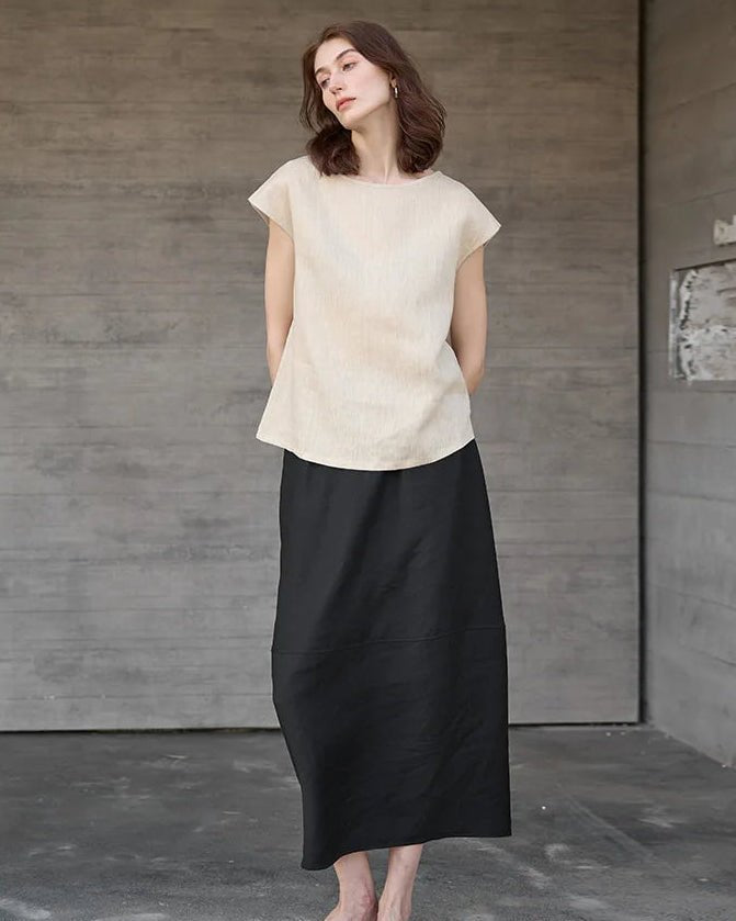 Linen Crew Neck Loose Casual Sleeveless Shirt
