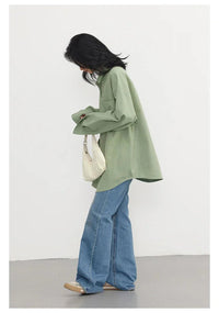Oversized Long-sleeved Cotton Shirt