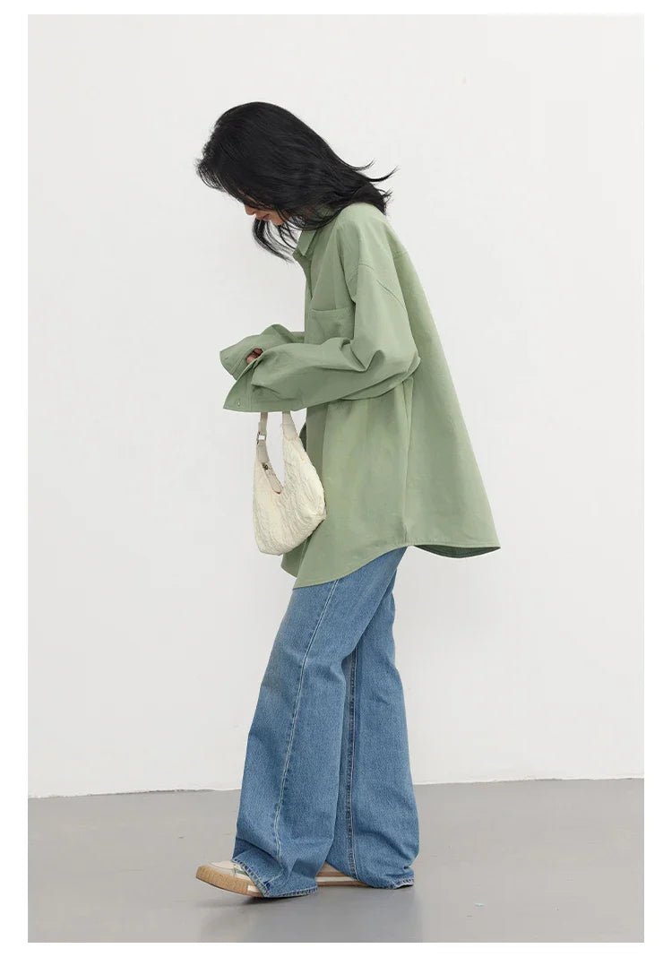 Oversized Long-sleeved Cotton Shirt