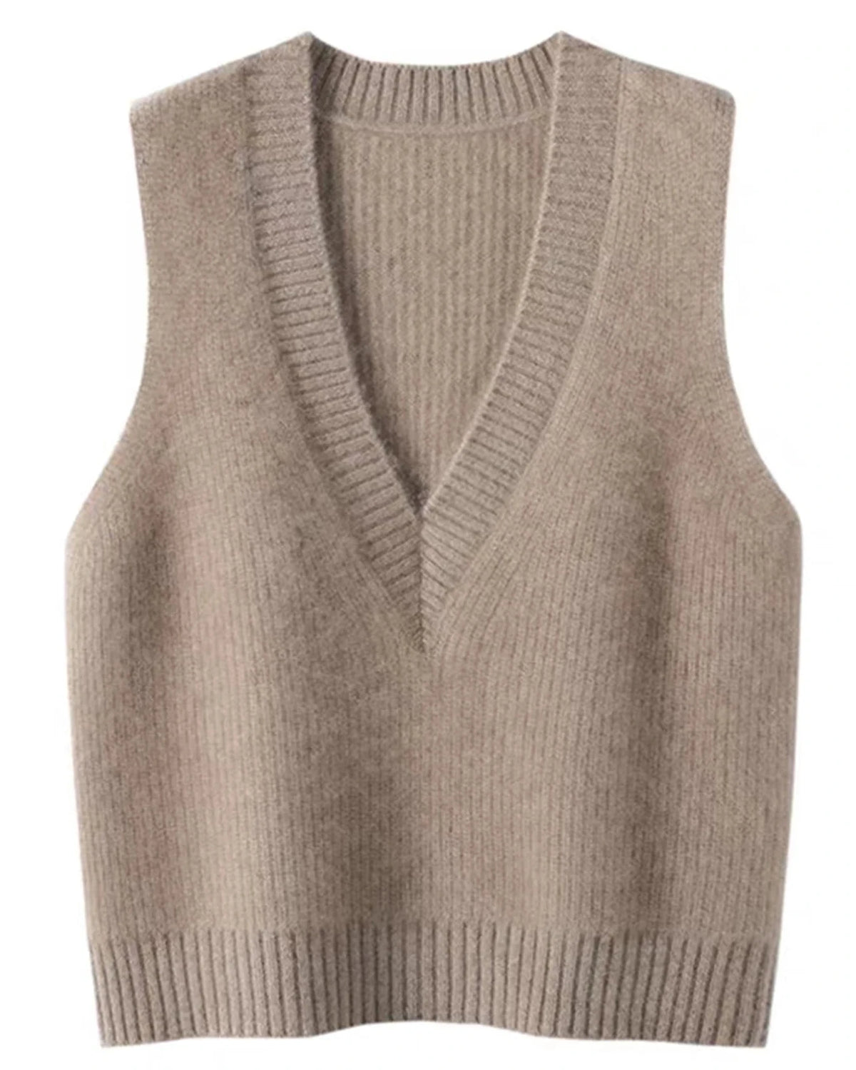 Merino Wool Knitted V-Neck Vest