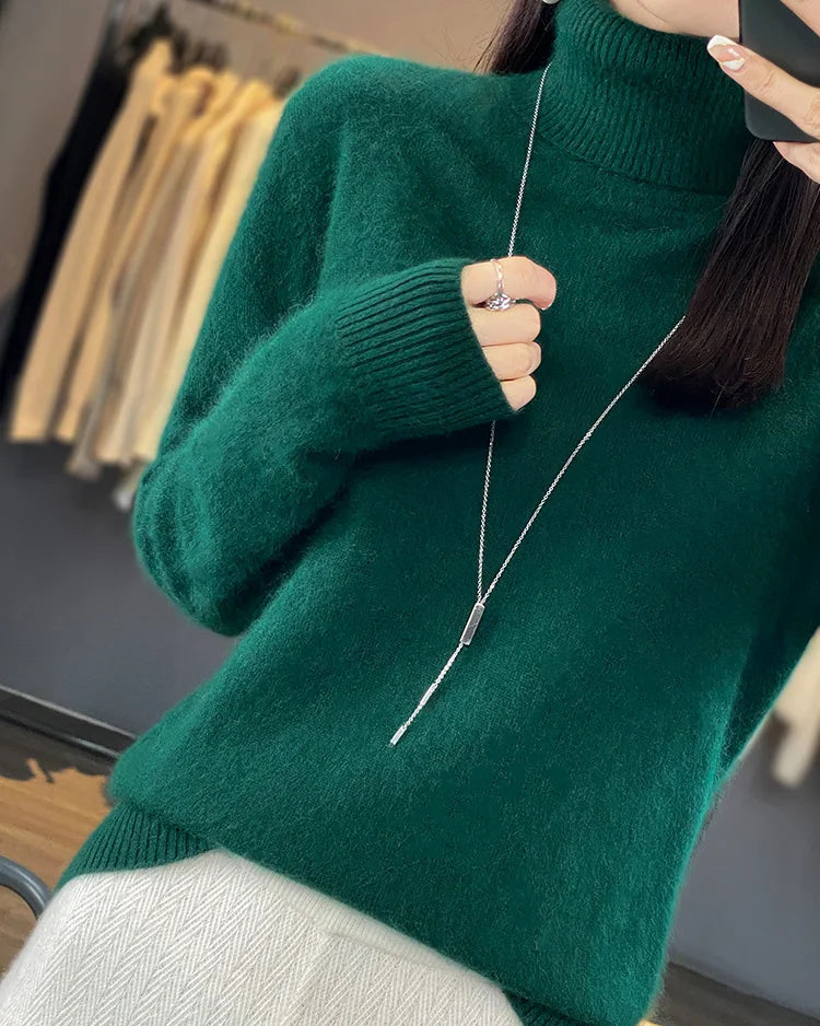 Mink Cashmere Turtleneck Sweater