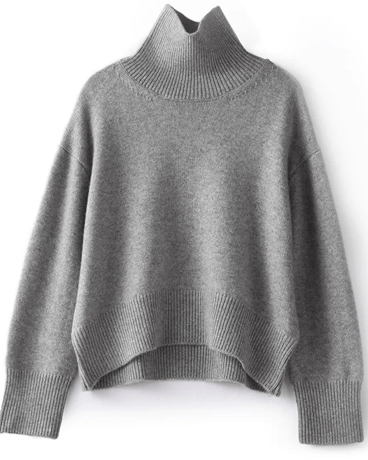 Pure Cashmere Turtleneck Pullover Sweater
