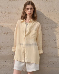 Casual Loose Single-Breasted Long-Sleeved Shirt