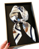 Satin Finish Floral Square Scarf