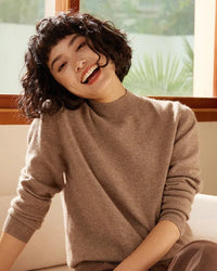 Cashmere Mock Neck Knitted Sweater