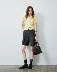 Mid-Rise Tailored Everyday Shorts