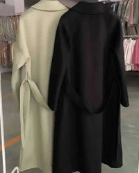 Belted Wool-Blend Wrap Coat