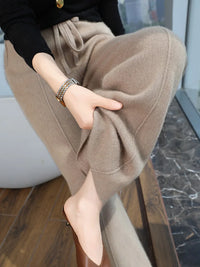 Cashmere Knit Wide Leg Pants