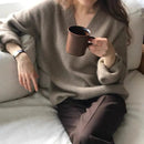 Gentle Herd Slouchy V-neck Wool Sweater