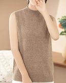 Merino Wool Mock Neck Sweater Vest