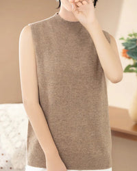 Merino Wool Mock Neck Sweater Vest