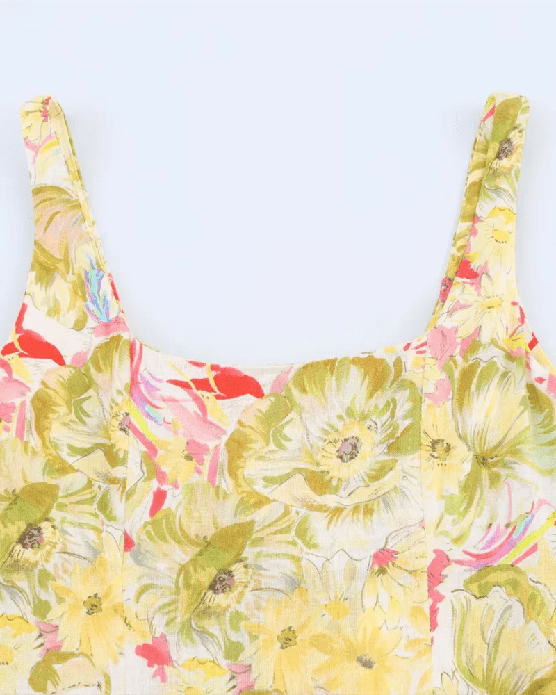 Casual And Sweet Floral Print Sundress
