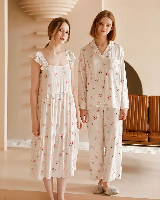 Peach Blossom Print Camisole Nightgown