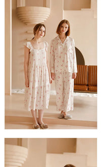 Peach Blossom Printed Pajama Suit