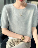 Mink Cashmere Short Sleeve Sweater