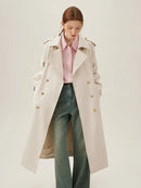 Double Breasted Office Long Trench Coats