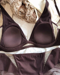 Sexy Deep V Push-Up Cutout Bra Set