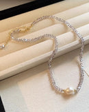 Pearl & Crystal Beaded Chain Necklace