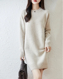 Longline Merino Wool Crewneck Sweater