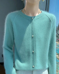 Soft Mink Cashmere O-Neck Cardigan