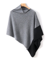 Colorblock Cashmere Poncho