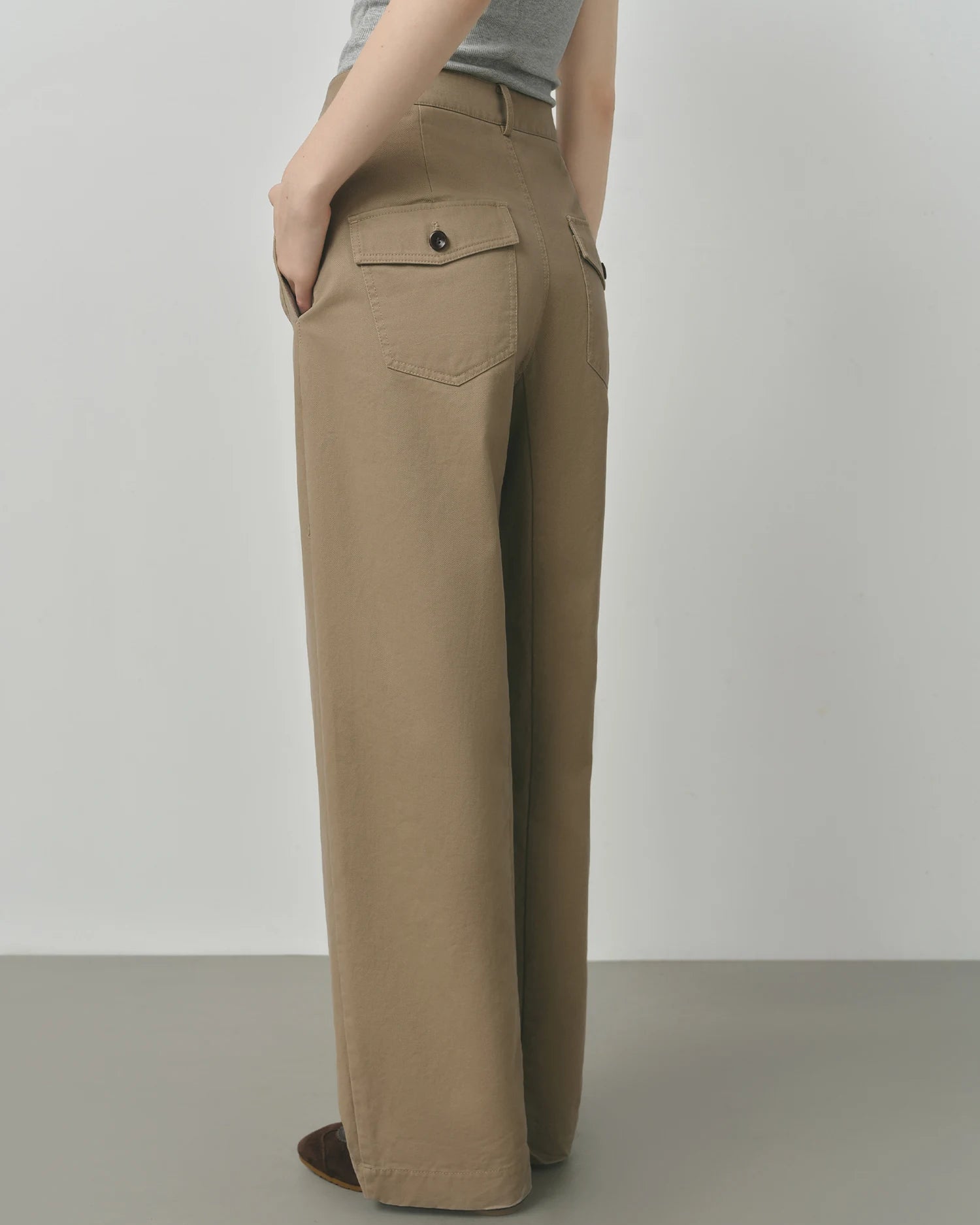 Loose-Fitting Casual Straight-Leg Cotton Trousers