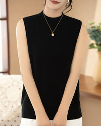 Merino Wool Mock Neck Sweater Vest