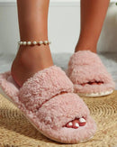 Women's Plush Open-Toe Winter Slippers