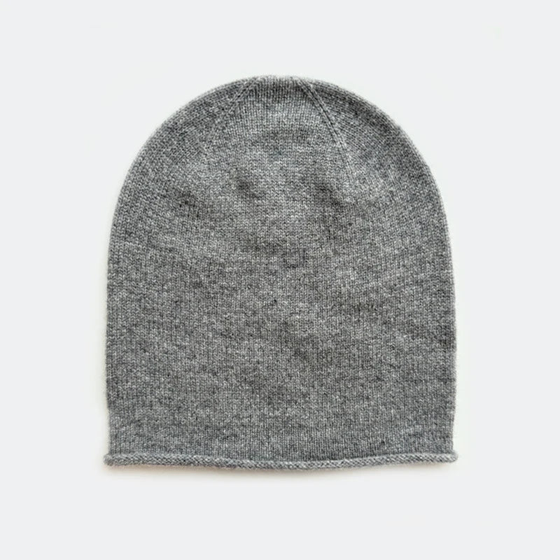 Rolled-Edge Wool Slouch Beanie