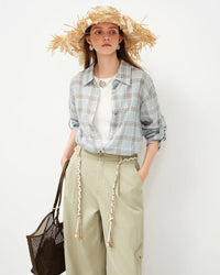 Casual Retro Plaid Shirt Jacket
