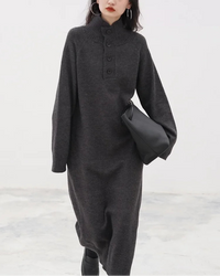 Cashmere Turtleneck Loose Knit Maxi Dress