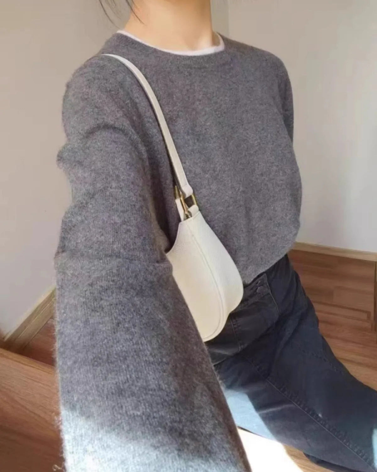 Cashmere Crew Neck Loose Plus Size Sweater