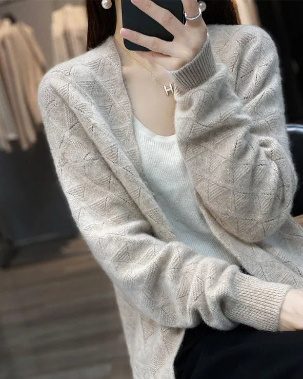 Open front Pure Wool Cardigan