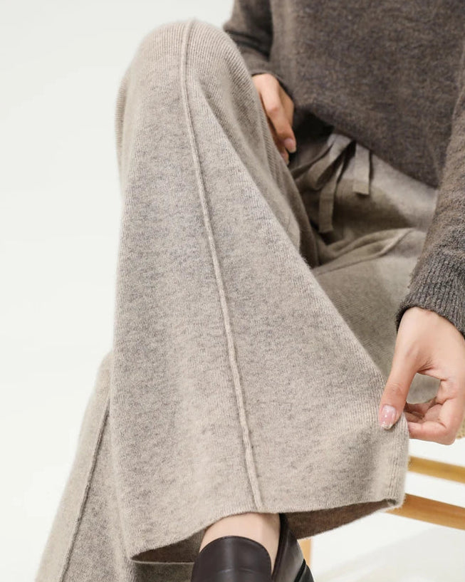 Merino Wool Knitted Wide-Leg Pants