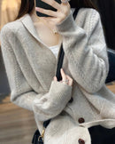 Cashmere V-Neck Loose Cardigan Sweater