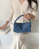 Faux Suede Barrel Shoulder Bag