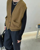 Merino Wool V-Neck Knit Vest