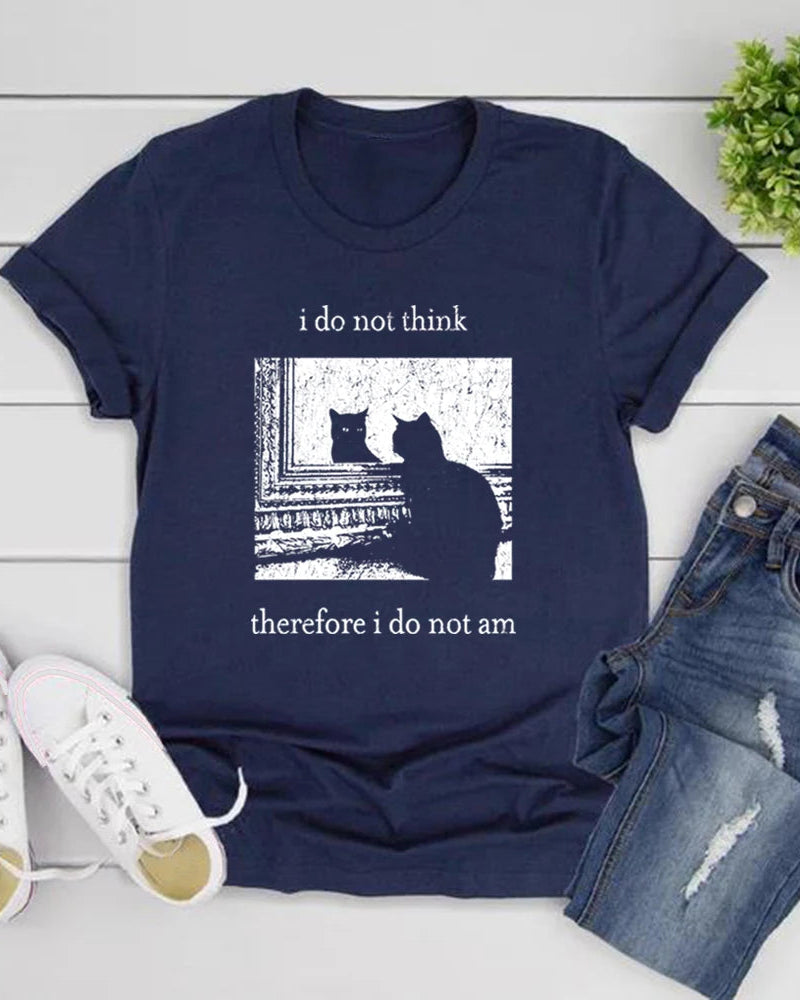 Fun Cat Print T-Shirt