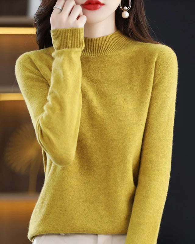 Merino Wool Mock Neck Sweater