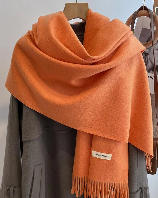 Faux Cashmere Tassel Wrap Scarf