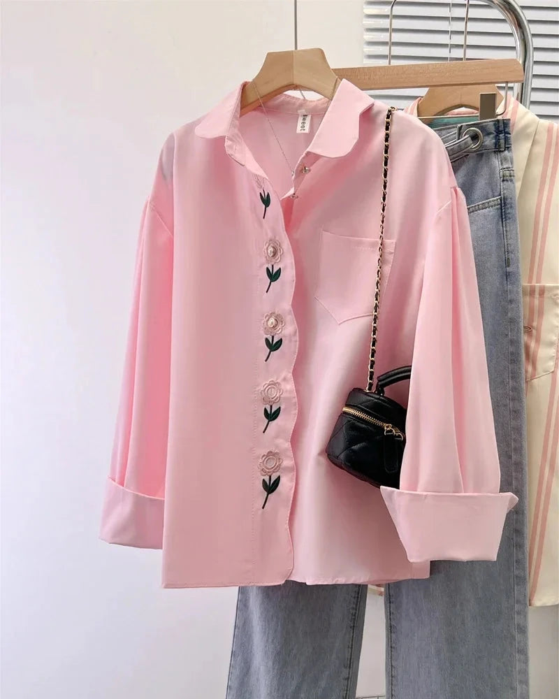 Refined Polo Collar Pullover Shirt